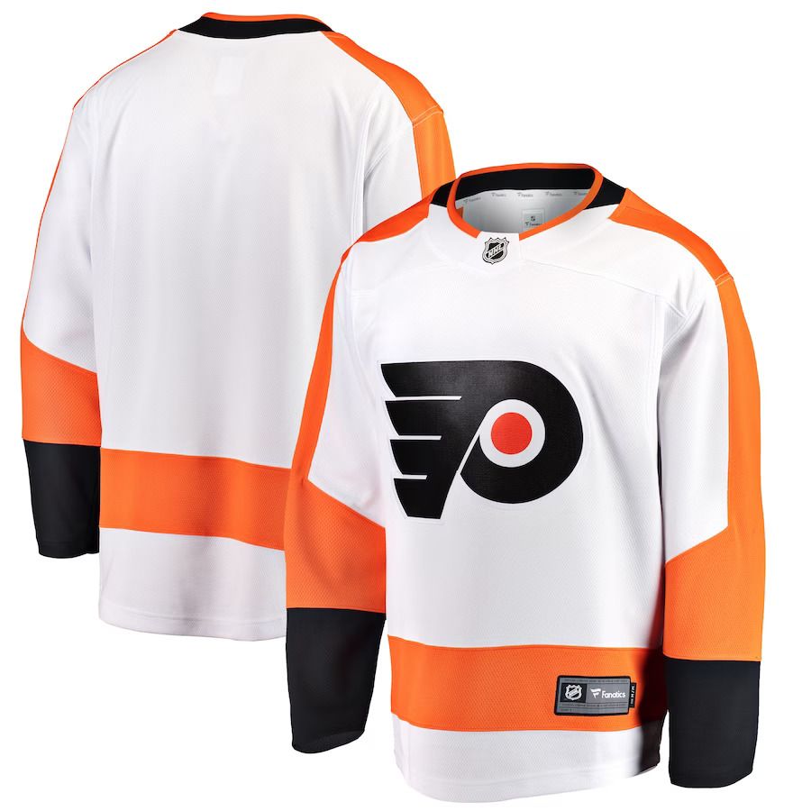 Men Philadelphia Flyers Fanatics Branded White Breakaway Away NHL Jersey->customized nhl jersey->Custom Jersey